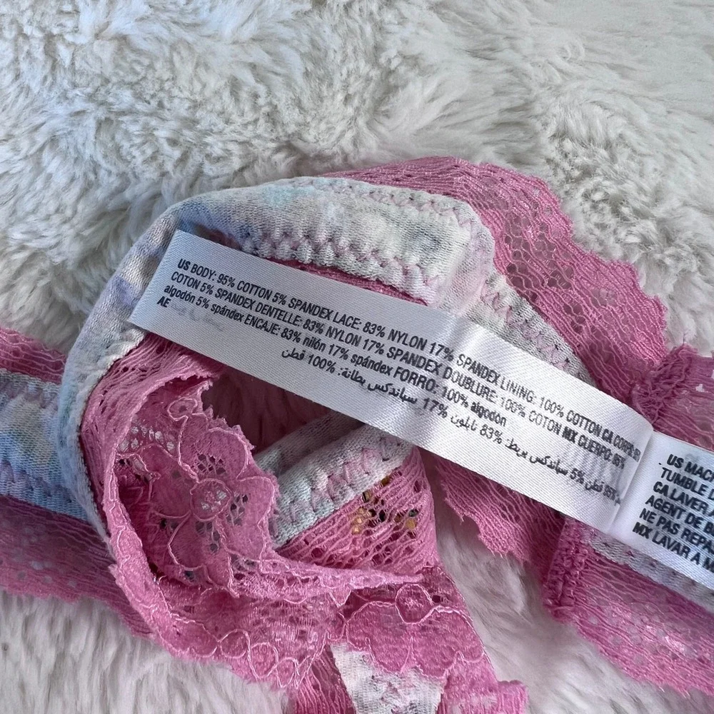 Jenni Intimates XXL Thong Underwear Pink‎ Lace Floral Daisy Garden 100150592 NEW